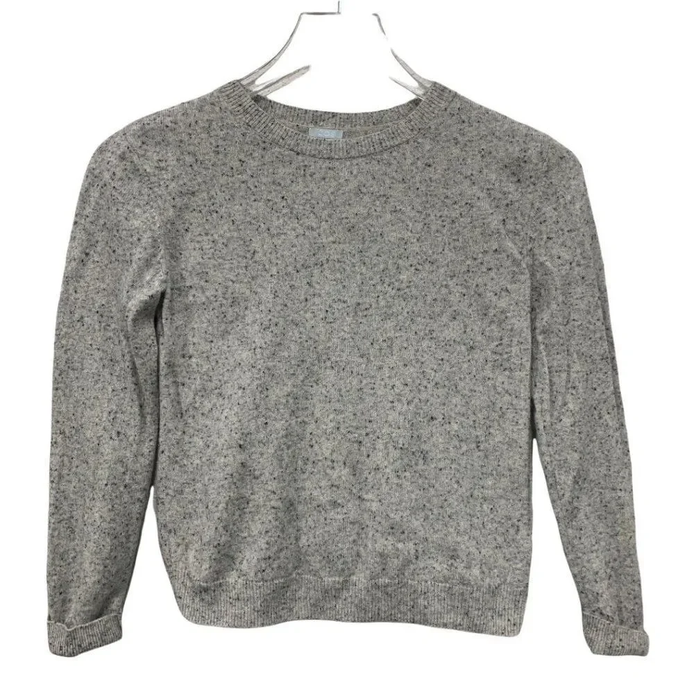 COS Kids Size 6 - 8 y Wool Sweater Gray Back‎ Bow Marled Round Neck